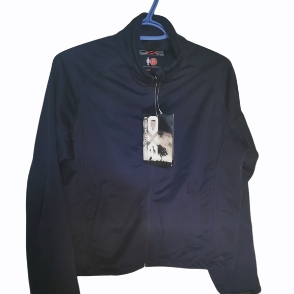 𝅺cx2 Jacket Womens Medium Navy Blue Full Zip - Picture 1 of 4
